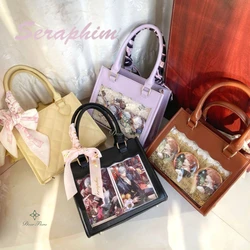 Y2K Sweet Girl Transparent Crossbody Bags Women's Fashion Ita Bag Trendy Tote Bag Lolita Shoulder Bag DIY Display Handbag Purses