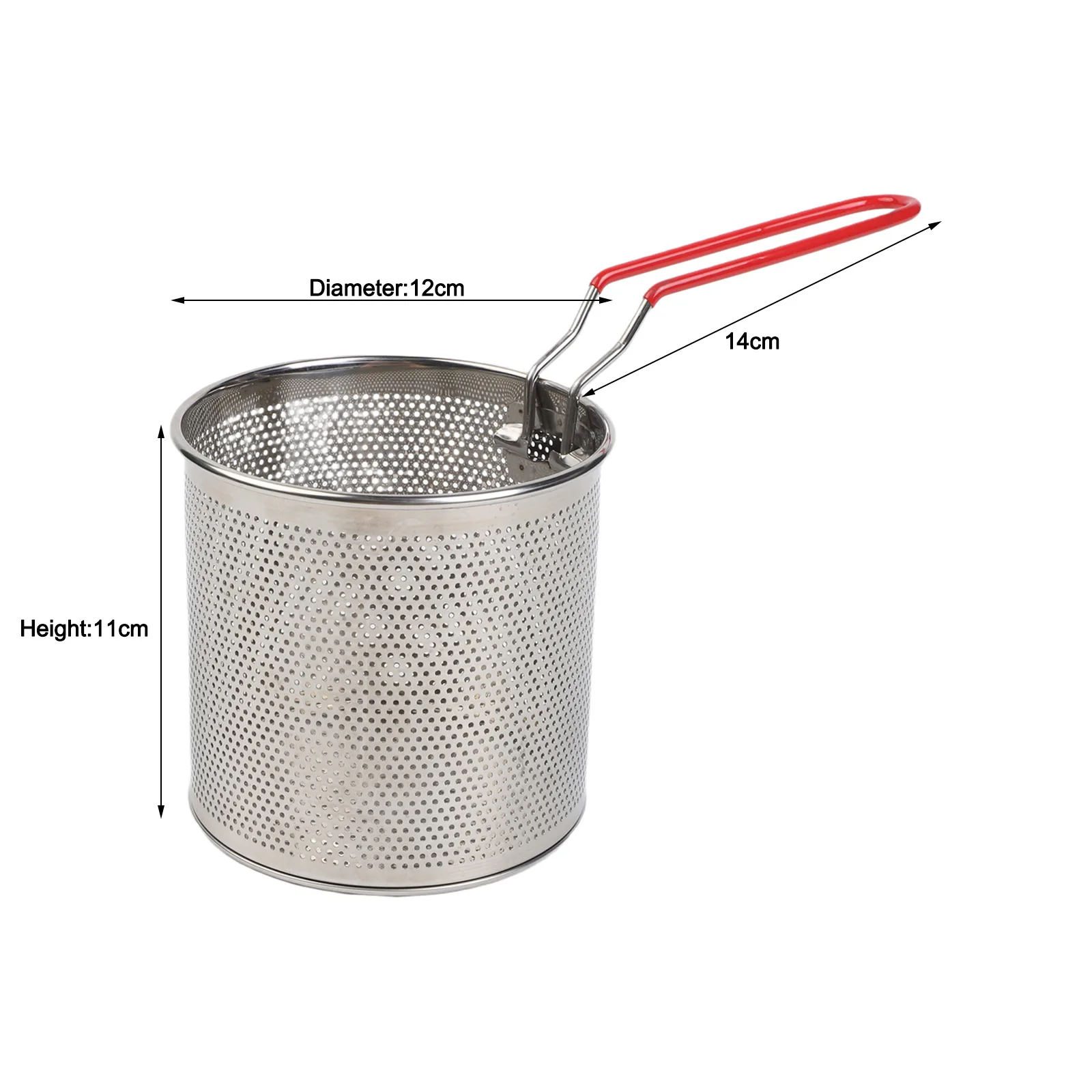1Pc Stainless Steel Pasta Strainer Basket With Removable Handle For Boiling Noodles Vegetables Steaming Pot Kitchen Cooking Tool