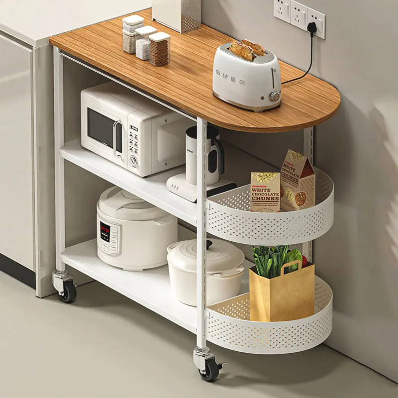 

2024 New Multipurpose Rolling Trolley Removable Organizer Rack Shelf With Wheels for Home Fruit Vegetable Snack Sundries Storage