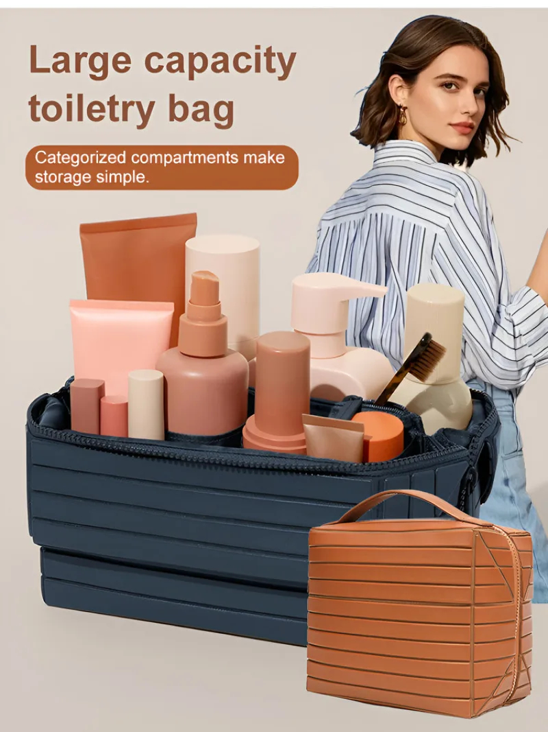 

Портативная косметичка большой емкости, водонепроницаемая перегородка для мытья, дорожная косметичка, легкая косметичка-органайзер