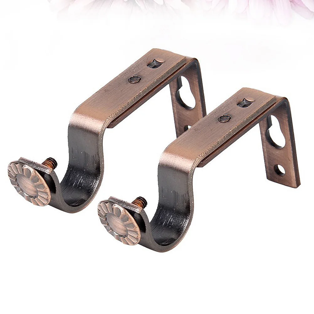 

4Pcs Curtain Rod Holders Iron Wall Mount Brackets for 18-22mm Poles Vintage Bronze Style Curtain Pole Brackets Easy Install