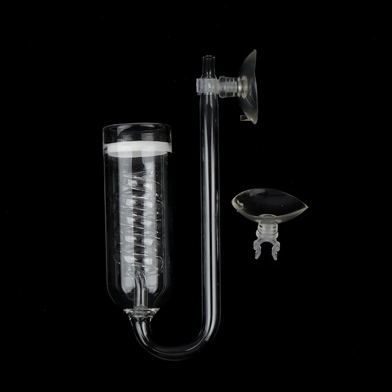 CO2 Diffuser Aquarium Glass Spiral Carbon Dioxide Atomizer Diffuser With Suction Cup For Aquarium Planted Fish Tank Accessories