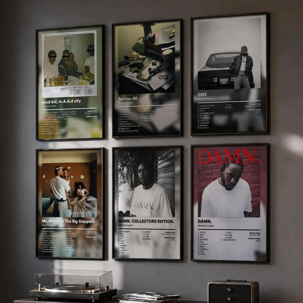 K-Kendrick Lamar Singer Rapper Poster HD Wall Art Wall Stickers Home Living Room Bedroom Bar Office Decor Prints