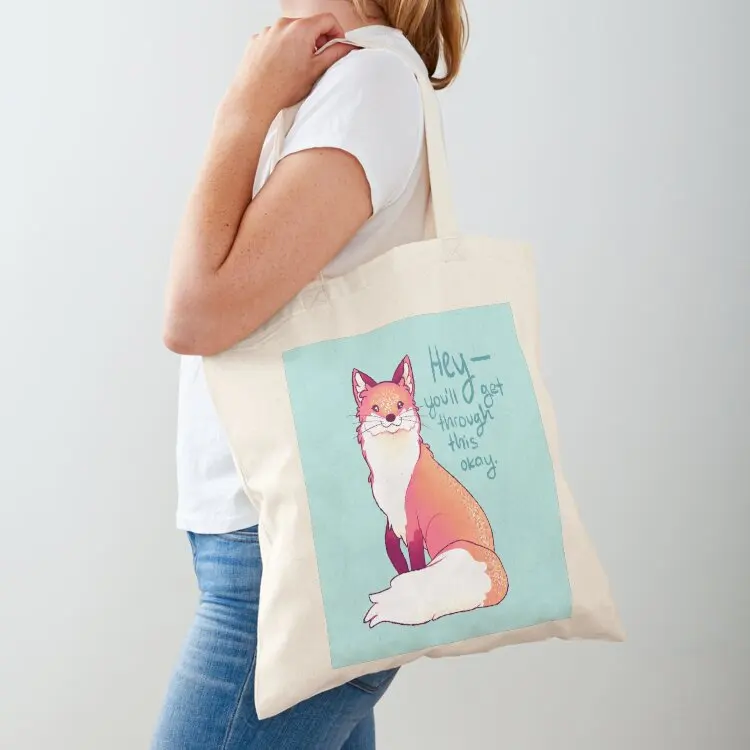 

HEY, you'll get through this okay Magical Sparkle Fox Tote Bag custom canvas bag Women's handbag Women's bag Candy bags