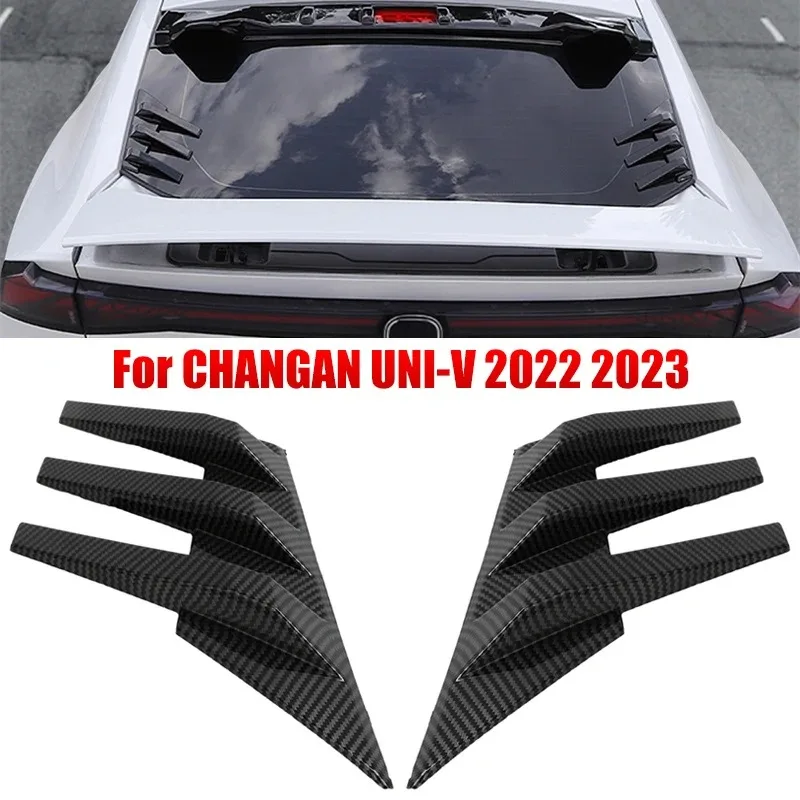 For CHANGAN UNI-V UNI V 2022 2023 Rear Window Side Spoiler Splitter Trim Triangle Louver Window Sunshade Windshield Carbon Fiber