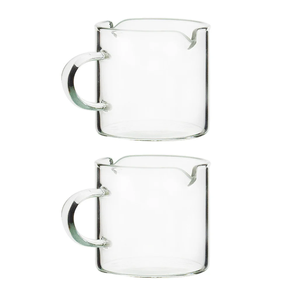 

2Pcs V-Shaped Mouth Milk Cup Creative Heat-Resistant Glass Coffee Cup for Home Kitchen Use Transparent Container Breakfast