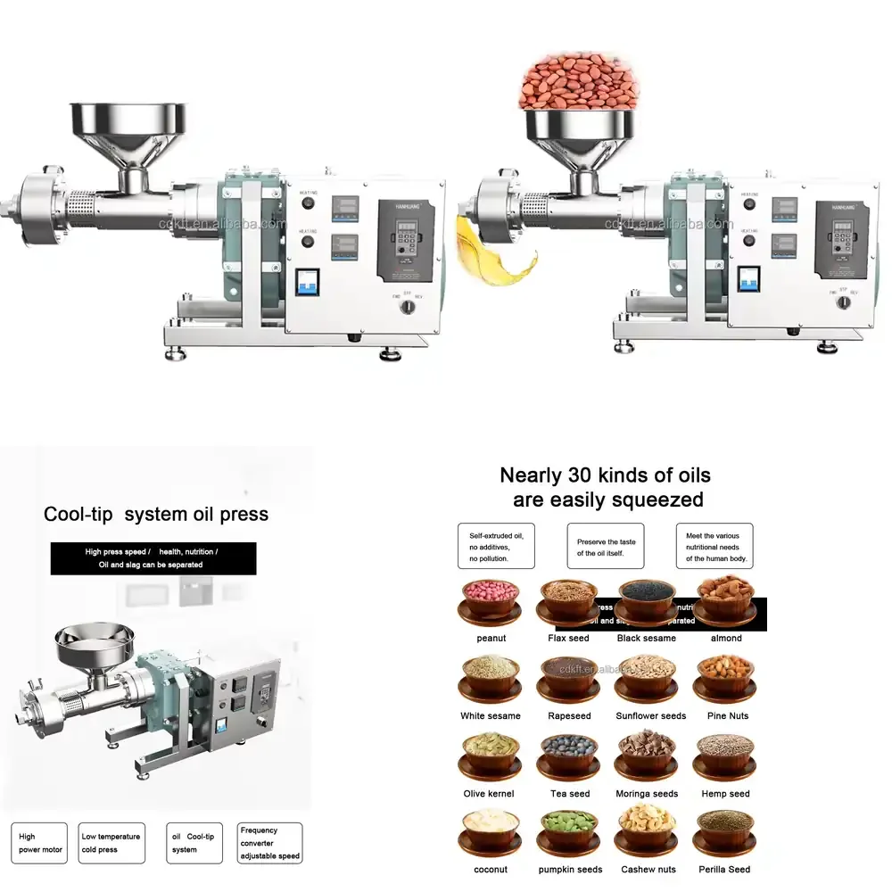 

Temperature Control Oil Extractor Commercial Peanut Sesame Oil Press Stainless Steel Oil Press Machine
