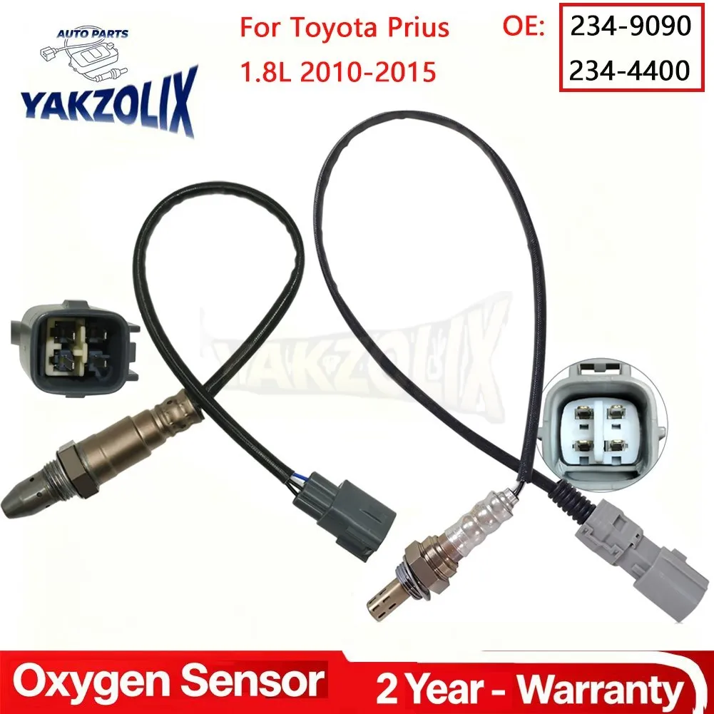 2x O2 Oxygen 02 Sensor for Toyota Prius 1.8L 2010 2011 2012 2013 2014 2015 Upstream Downstream 4 Wires Lambda 234-9090 234-4400