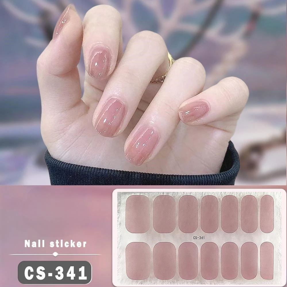 Black Gel Nail Strips - Flowers Gradient, Waterproof, Long Lasting, Full Cover Adhesive Nail Stickers, UV Lamp