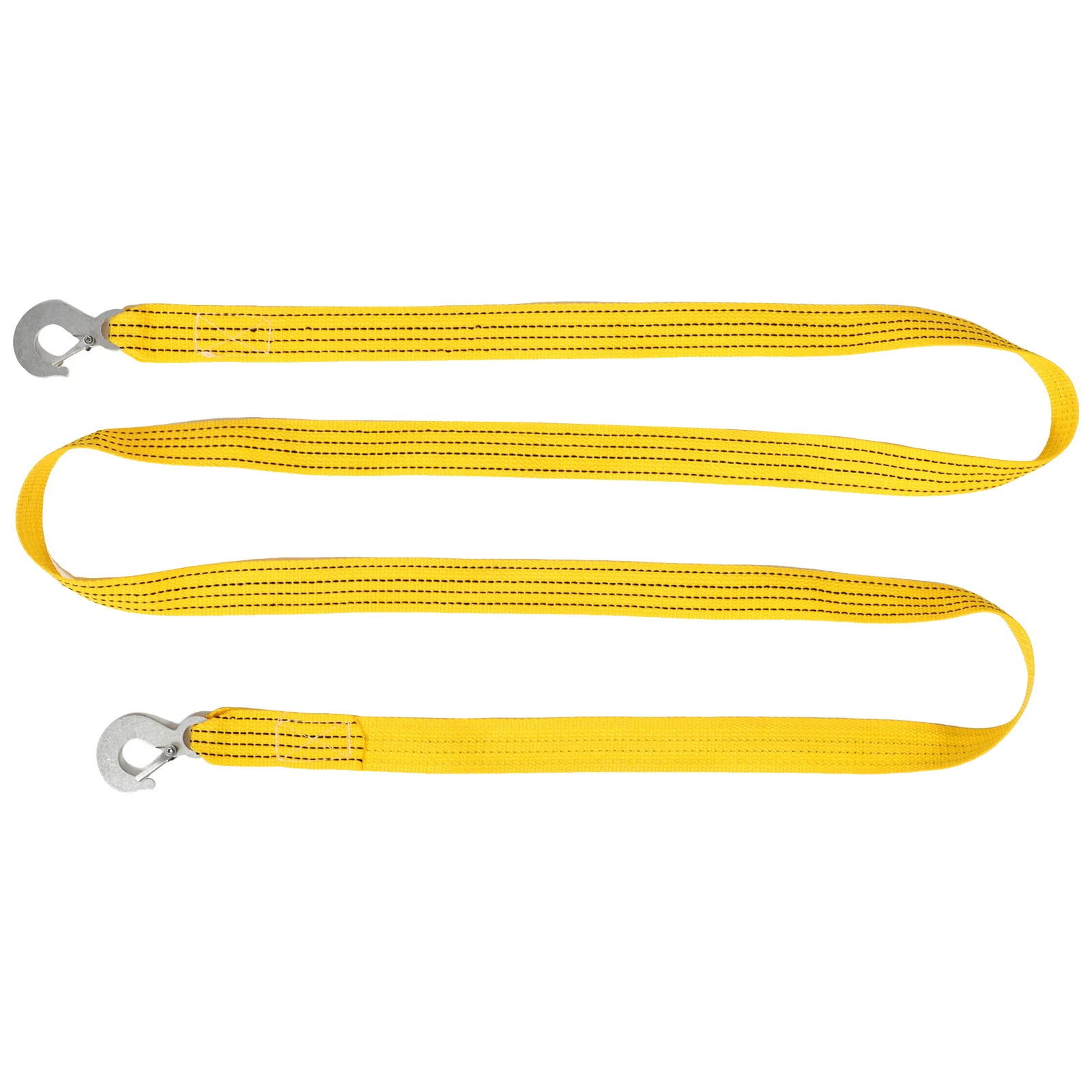 

10 Ton Heavy Duty Car Trailer Nylon Tow Rope Fluorescent Yellow With Forged Iron Hooks For Outdoor Vehicle Recovery Winch