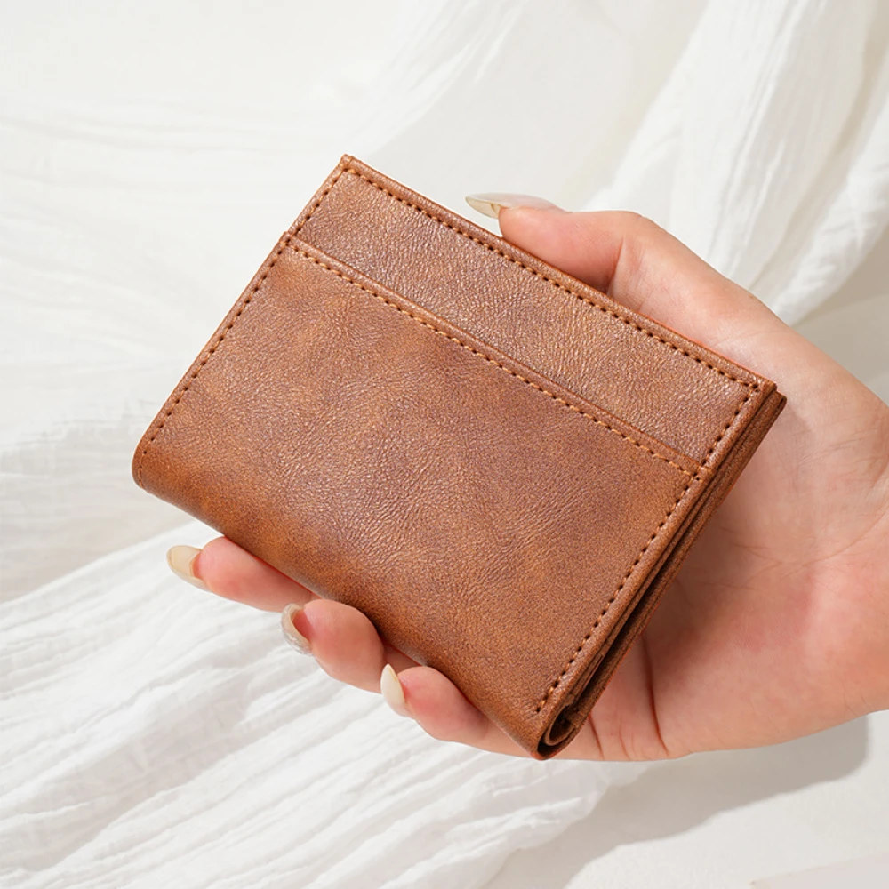 محفظة رجالية من جلد البولي يوريثان ذات سعة عالية، فتحات متعددة للبطاقات، حامل بطاقة الائتمان، حقيبة عمل عتيقة، محفظة أعمال عصرية #6