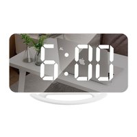 New Desktop Creative Multi-function charging snooze mirror clock RGB Dazzling Colour Digital Clock LED Large Screen Mirror Clock