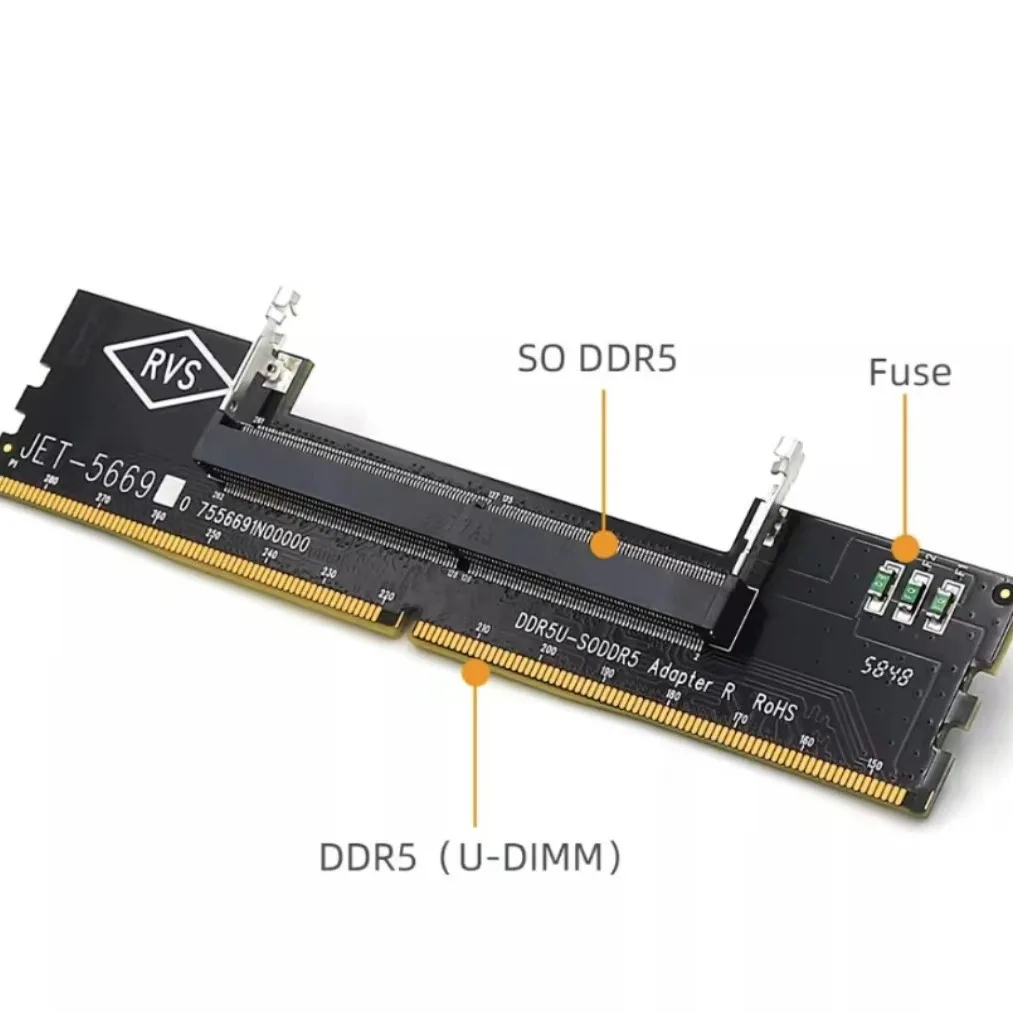 JavicTech DDR5 notebook memory to desktop test adapter card 5th generation UDIMM to SODIMM adapter boardTester New
