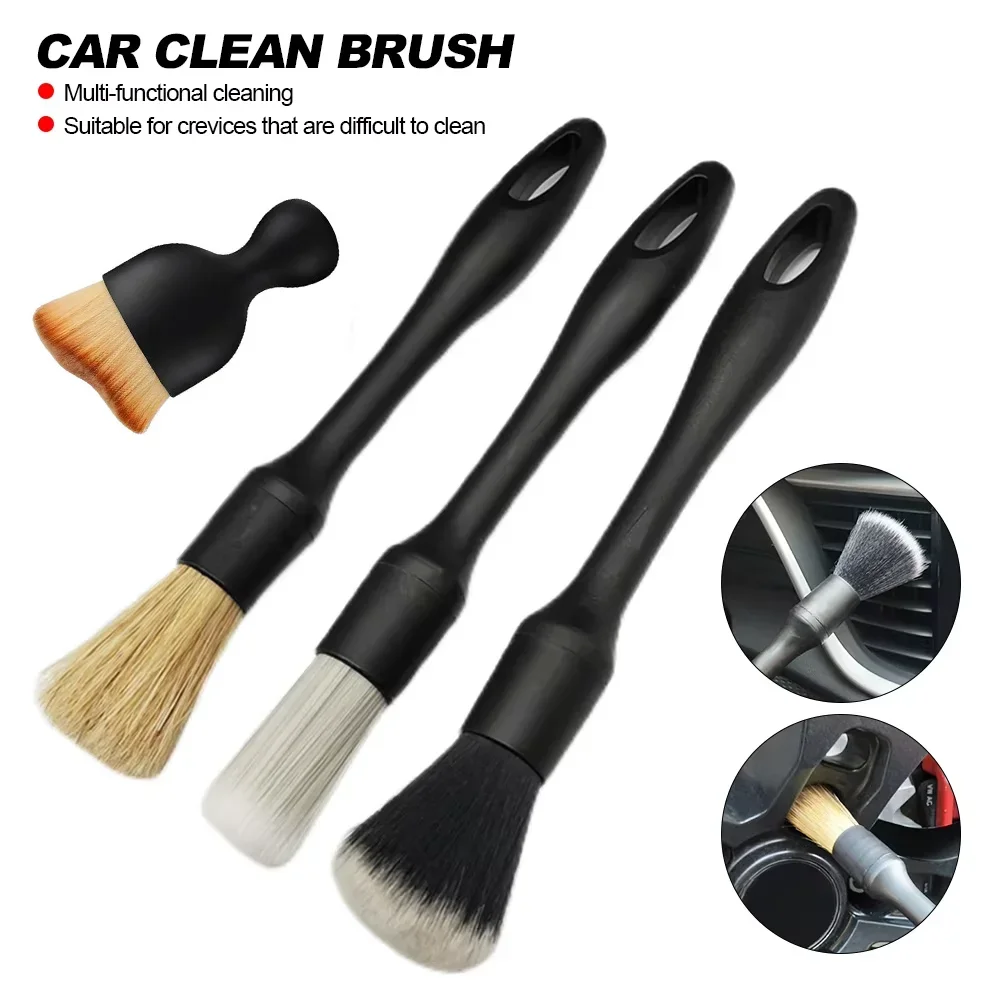 

3PCS Car Detailing Brush Super Soft Auto Interior Detail Brush With Synthetic Bristles Car Dash Duster Brush Accessories