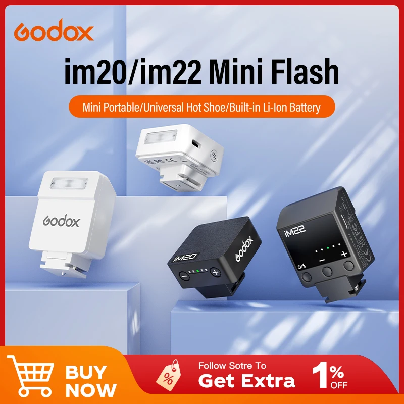 

Godox iM20 iM22 Mini Camera Flash for Canon Fuji f1-230 Sony zv1 zve10 Ricoh gr3 Nikon Panasonic Olympus Pentax Most SLR Cameras