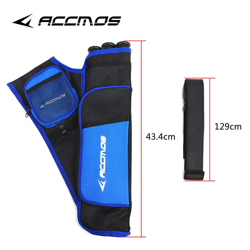 3-Tubes Archery Quiver Arrow Quiver Hold W Waist Left and Right Hands Archery Hunting Carrier Arrow Bag