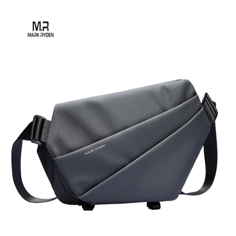 Premium zwarte waterdichte crossbag persoonlijkheid mode heren magnetische messenger bag lichtgewicht minimalistische sling schoudertas