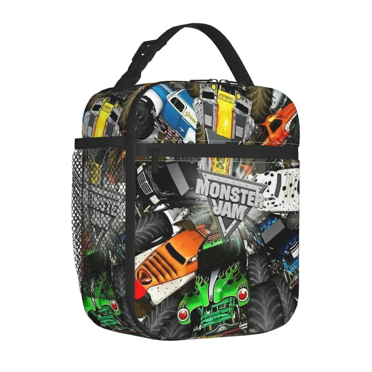 Monster Jam Insulated Lunch Bag Cooler Bag  Lunch Container Monster Trucks Portable Tote Lunch Box Food Storage Bags Outdoor