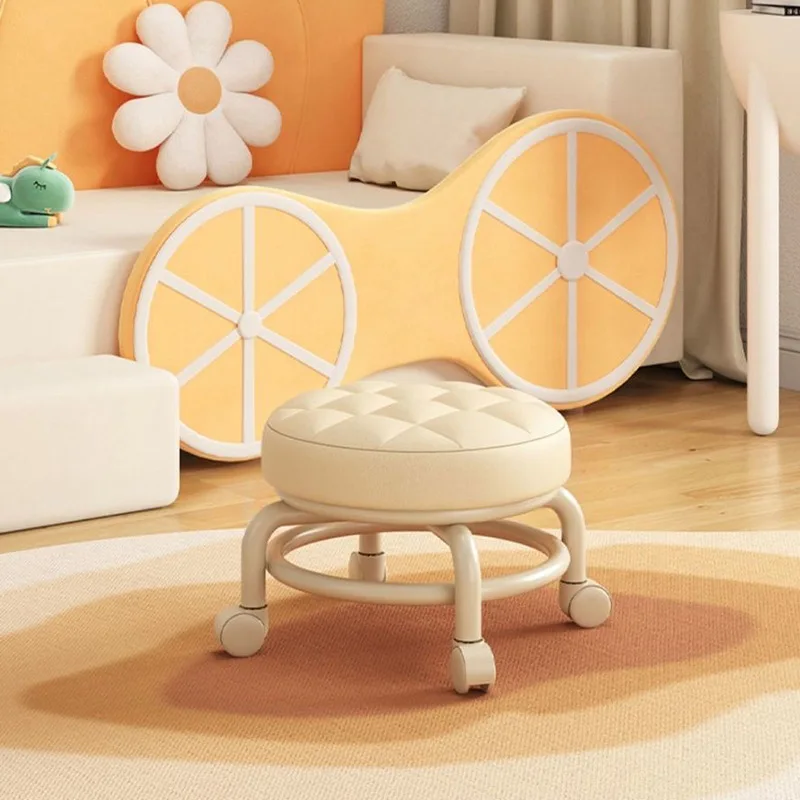 

Universal Wheel Small Chair Plastic Backrest Small Stool Stool Small Round Stool Sofa Stool Household Pulley Low Stool Wheel