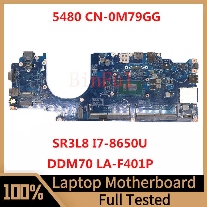 

Mainboard CN-0M79GG 0M79GG M79GG For Dell 5480 Laptop Motherboard DDM70 LA-F401P with SR3L8 I7-8650U CPU DDR4 100%Full Tested OK