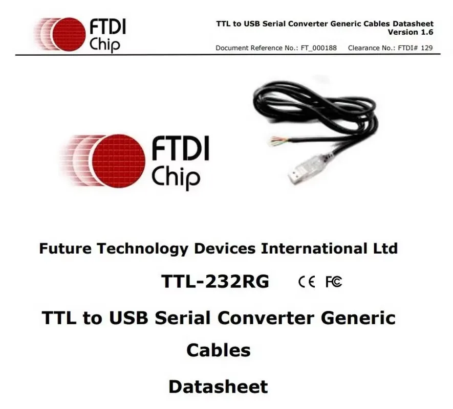 FTDI spot genuine TTL-232RG-VSW3V3-WE TTL level UART signal +3.3V/50mA