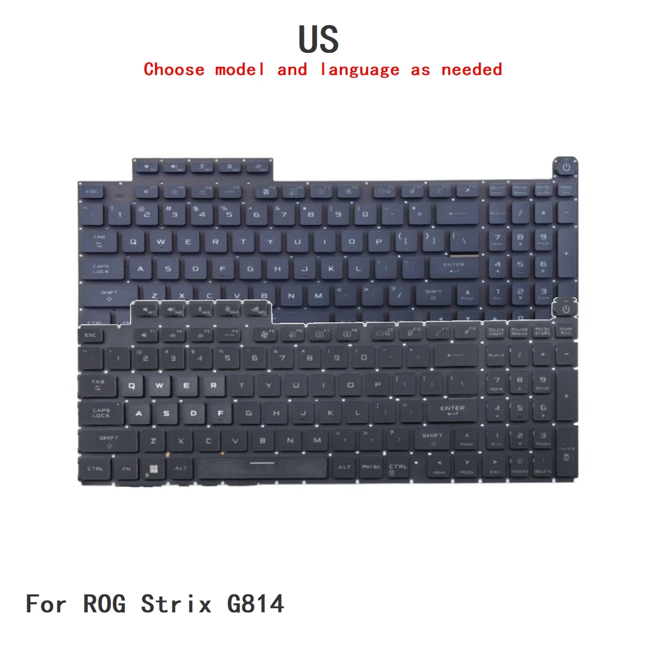 New US Language  RGB Keyboard For ASUS ROG Strix G814 Notebook PC Replacement Keyboard