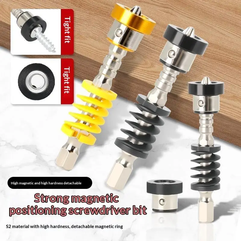 1Pcs 1/4 Inch Hexagonal PH2 Cross Screwdriver Head Magnetic Screwdriver Head Magnetic Ring Positioning Detachable Limit Ring