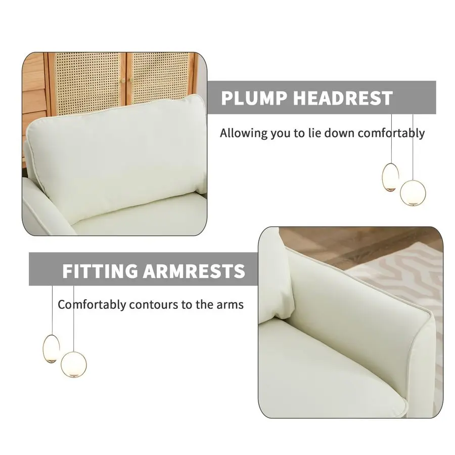 ชุดเก้าอี้หนังเทียม 2 ตัว, เก้าอี้มีที่วางแขนขนาดใหญ่สำหรับห้องนั่งเล่น, โซฟาสไตล์มิดเซ็นจูรี่สำหรับห้องนอนที่นั่งสบาย, เก้าอี้หุ้มเบาะเดี่ยว