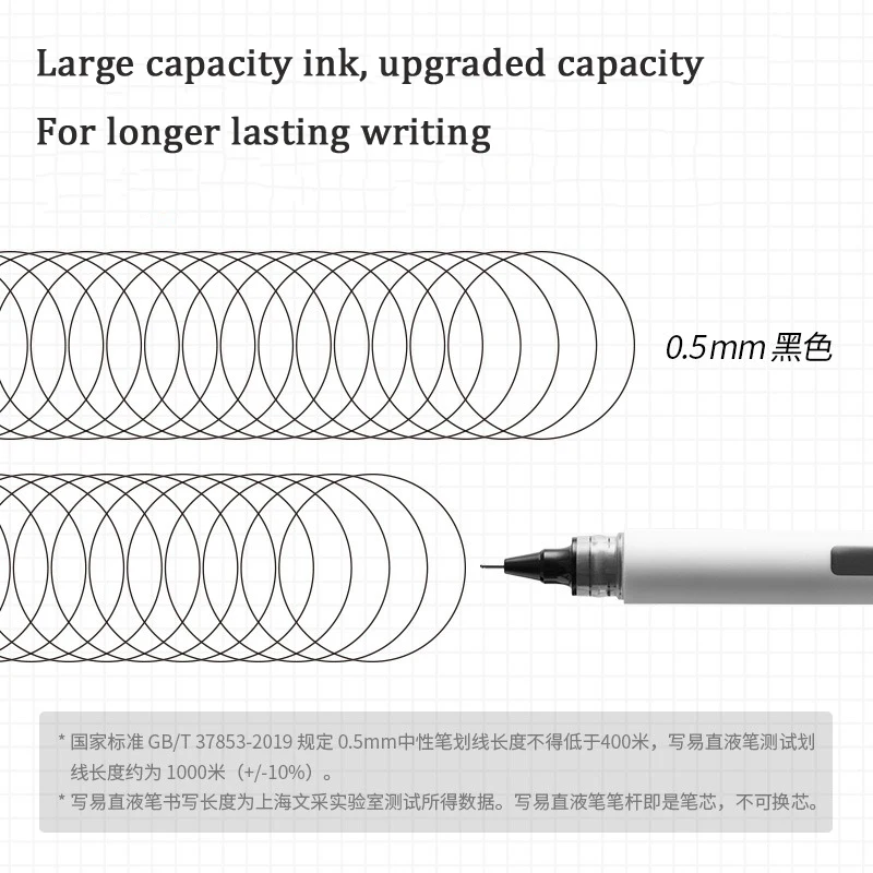 KACO 3pcs Ballpoint Pen Set, 0.5mm Black Non-Replaceable Refill Gel Pens Quick Drying Smooth Large-Capacity Office Study Gadgets