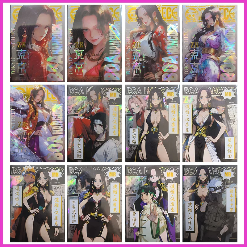 

Anime ONE PIECE Rare ZR MR Refraction Foil Hancock Haruno Sakura Nohara Rin Toys for boys Collectible Cards Birthday Present