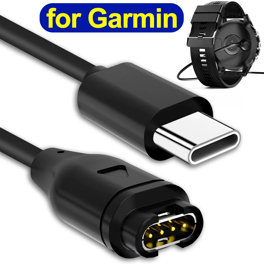 USB Type C Charging Cables for Garmin Fenix 8 7 5X 6S Pro Smartwatch Charger Wire Cord for Garmin Fenix Series Data Line