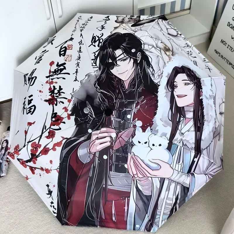 Heaven Official\'s Blessing Comic Character Pattern Xie Lian Hua Cheng Anti Uv Black Glue Sun Protection Folding Umbrella