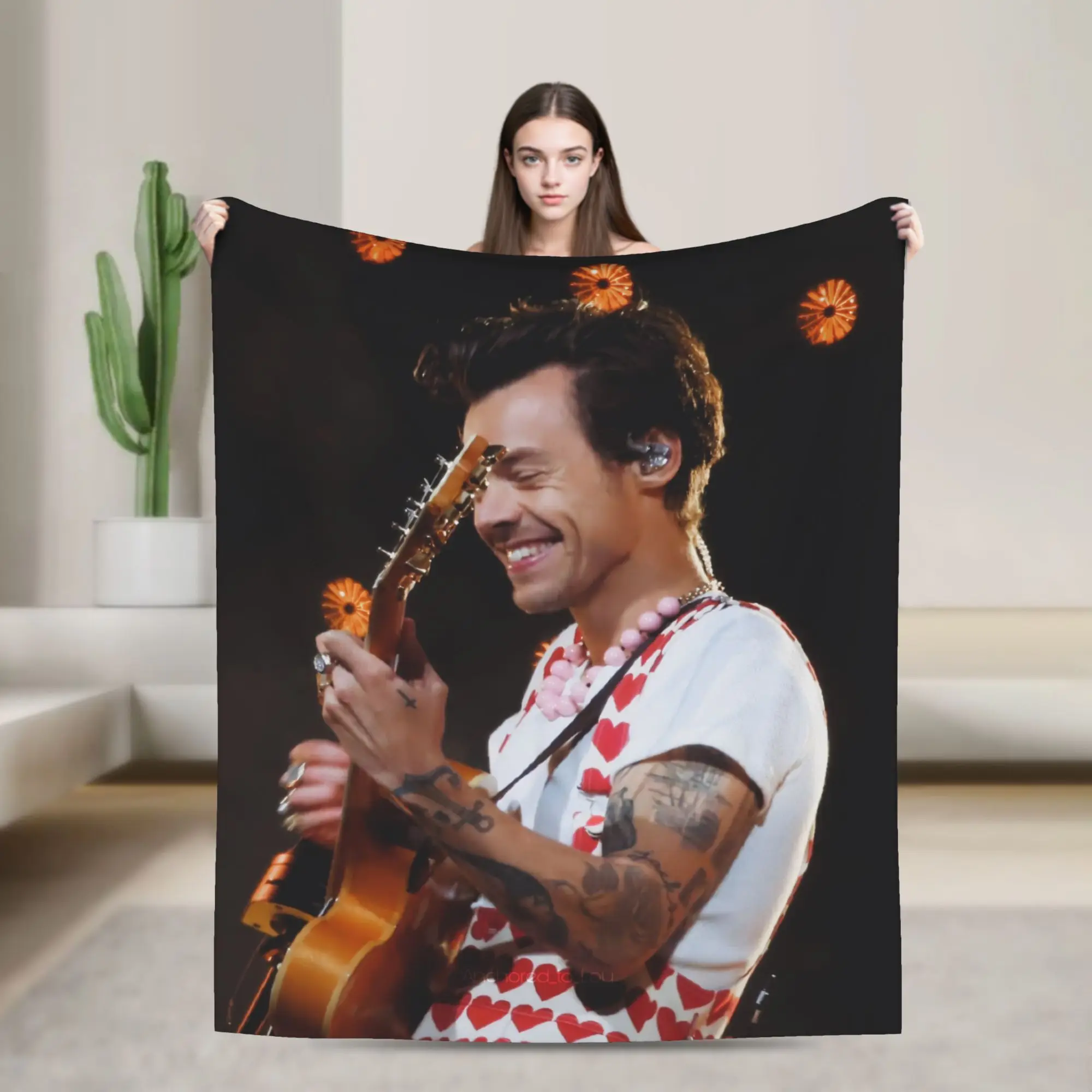 H-HarryS Singer S-Styles Kiss All the Time Disco Blanket Quality Warm  Throw Blanket Winter Girls Boys Couch Bed Bedspread