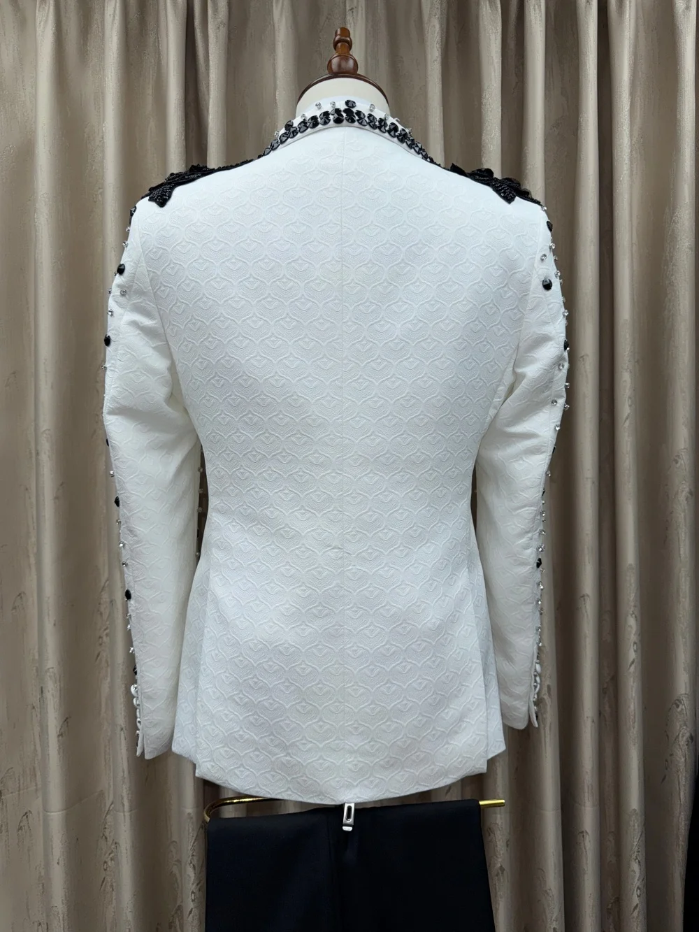 Elegant Crystal Shawl Lapel Men's 3PCS Suit Set 2026  For Wedding Groom Formal Party Suit Blazers Pants Men's Suit