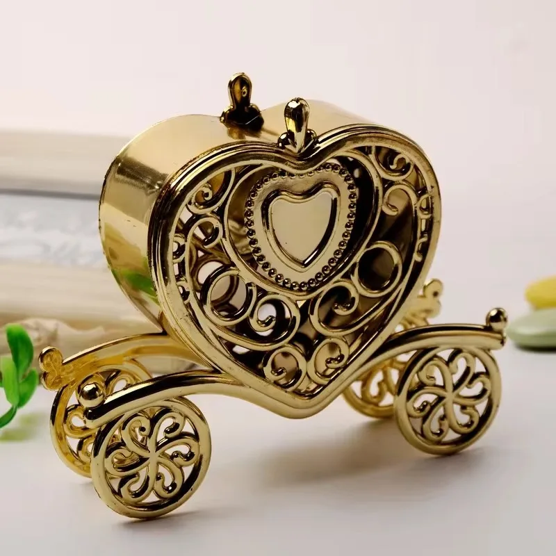 1 5 10 PCS Pumpkin Carriage Chocolate Candy Box Carriage Transport Cinderella Princess Party Gift Box Decoration 2024