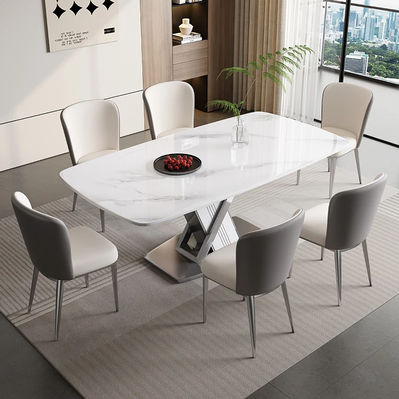 

Minimalist Designer Dining Tables Base Unique Extending Modern Dining Tables Luxury Expandable Mesas Comedor Furniture For Home