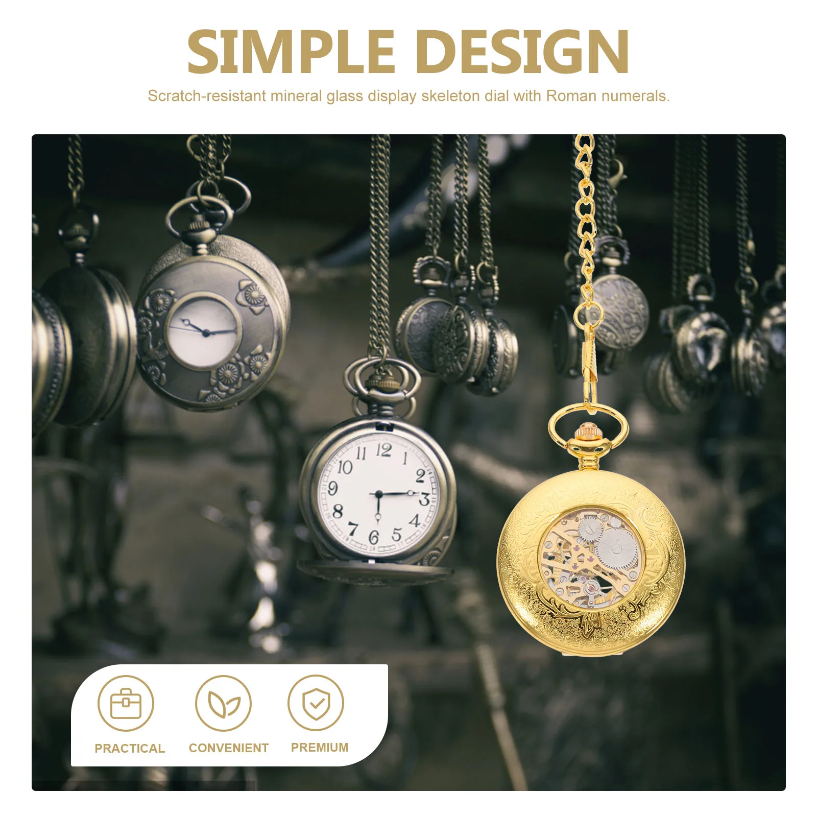Pocket watch Steampunk Retro Mechanical Watch Roman Numerals Pocket Watch Roman Round Pocket Watch Retro vintage Mechanical watc