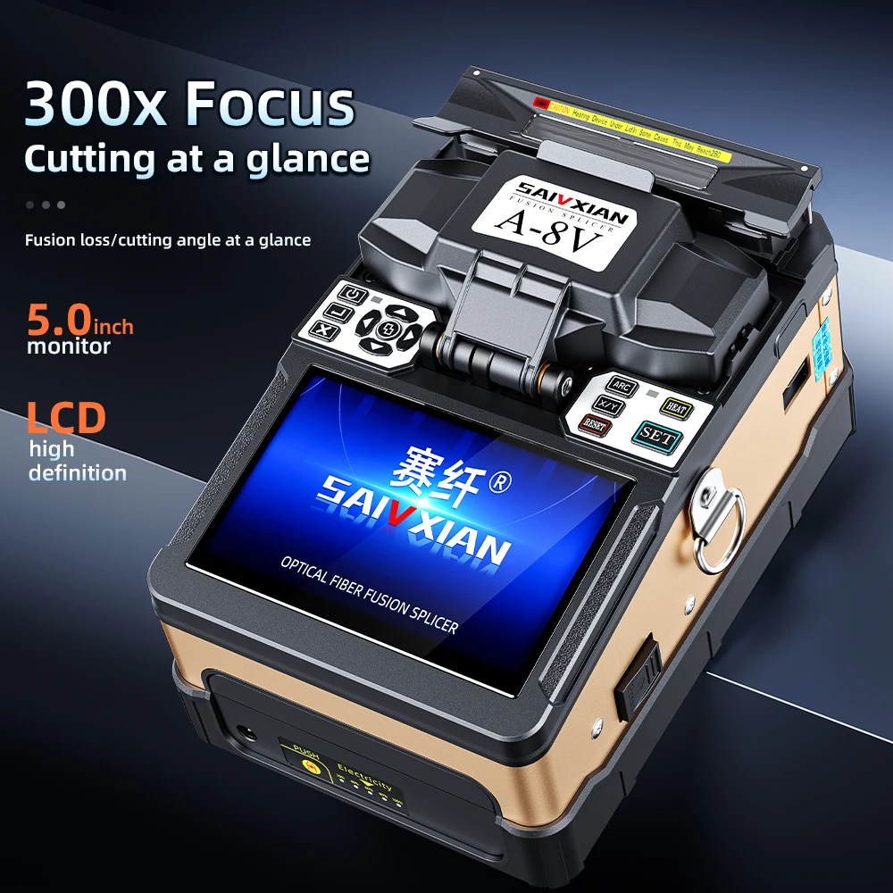 SAIVXIAN New A-81S A-8V Multi-Language FTTH Fiber Optic Splicing Machine Optical Fiber Fusion Splicer Fast welding tool kits