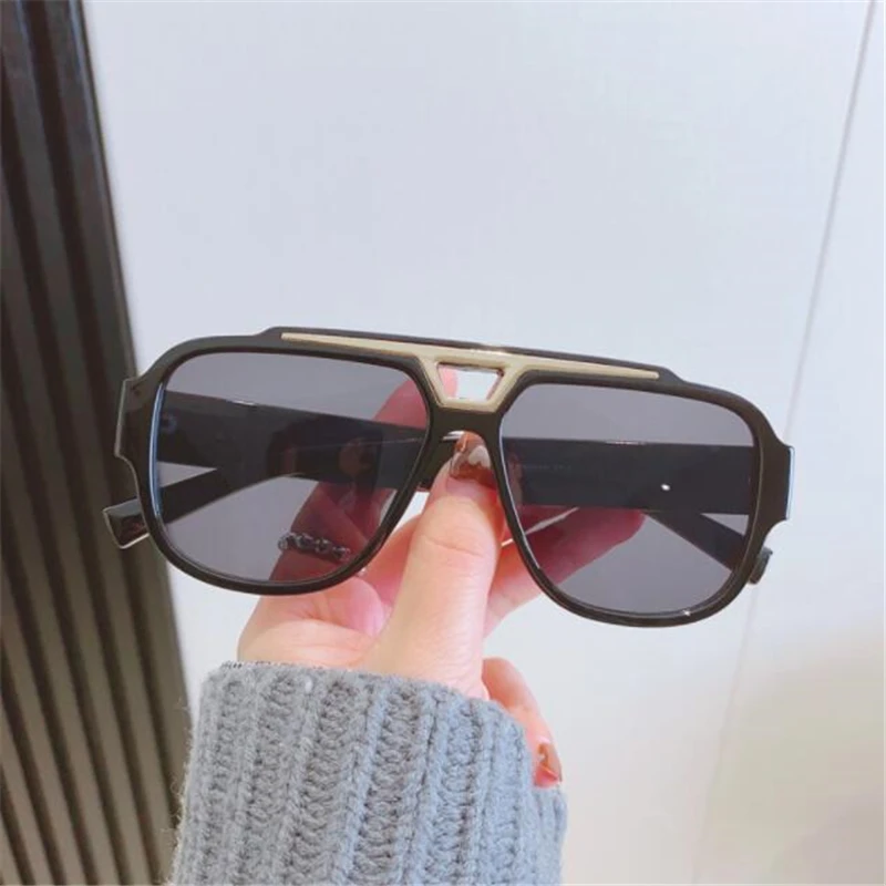 

KAPELUS White Big Face Sunglasses Women 98084 Retro wide-legged bifocals wholesale unisex sunshade mirrors