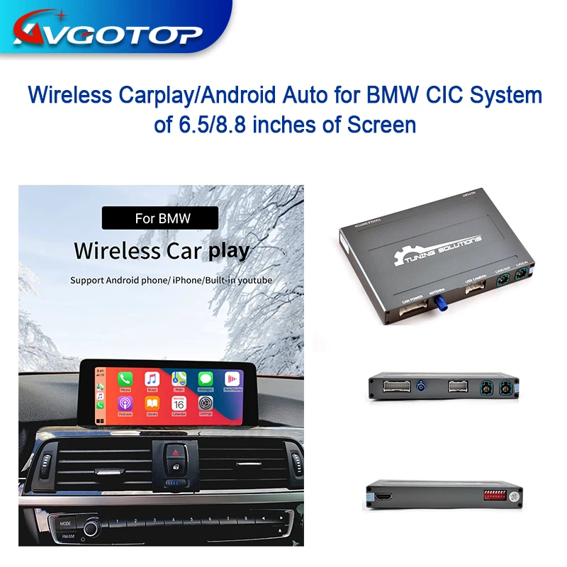 Wireless Carplay/Android Auto for BMW CIC System of 6.5/8.8 inches of Screen