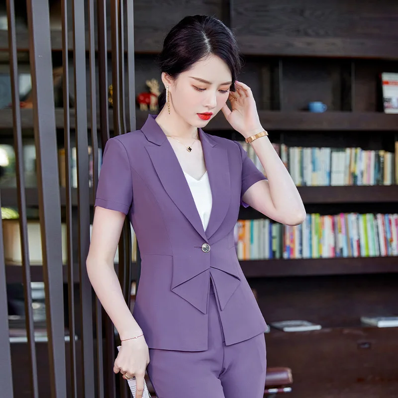 

Summer Elegant Blazers Ladies OL Styles Women Business Suits with Skirt and Tops Office Work Wear Professional Career Set