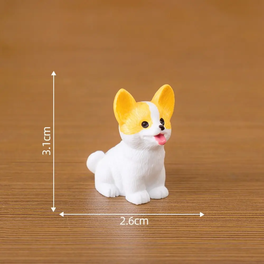 

Resin Cute Dog Figurines Miniatures Cartoon Handmade Animal Figurines Realistic Funny Micro Landscape Ornaments Garden