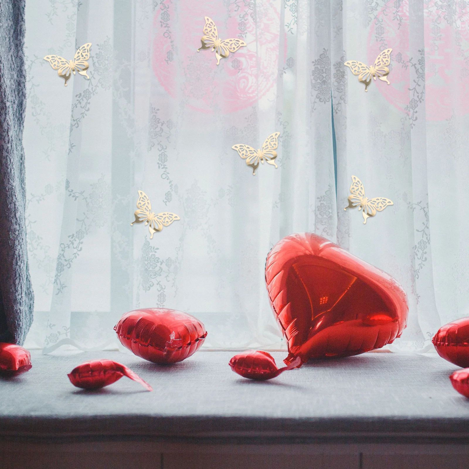 

12Pcs Butterfly Wall Stickers Glitter Mirror Effect 3D Cute Butterflies for Cake Topper Dessert Table Decor Photography