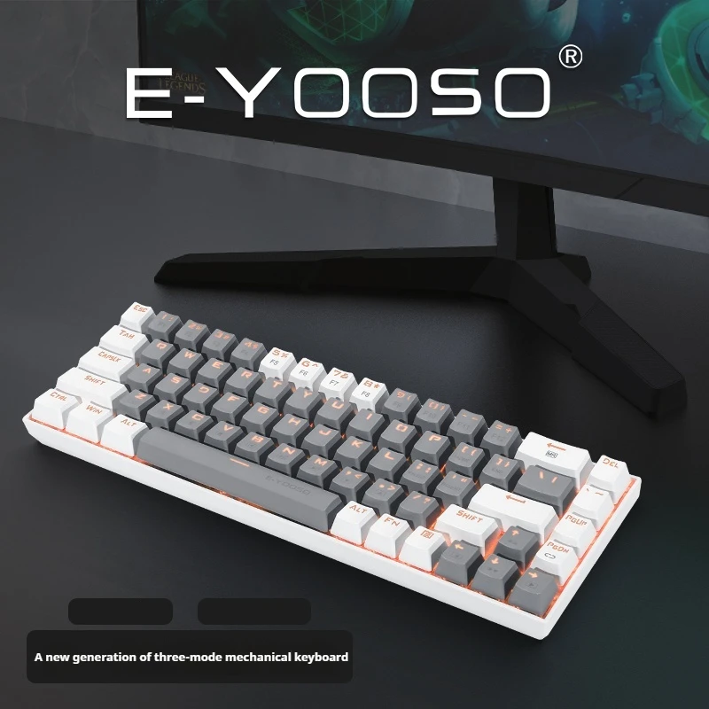 E-YOOSO Z686 لوحة المفاتيح الميكانيكية سماعة لاسلكية تعمل بالبلوتوث ثلاثي الوضع مبادلة ساخنة 68 مفاتيح مبادلة ساخنة بيئة العمل لوحة مفاتيح الألعاب الإلكترونية هدية #2