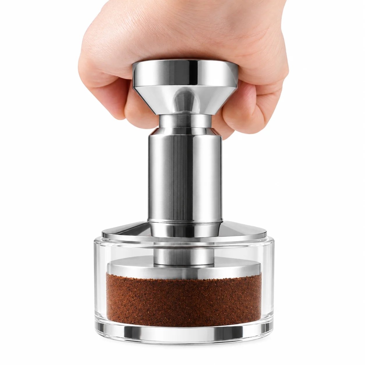 BIGE Spring-Loaded Espresso Tamper SUS304 Stainless Steel 30lb Auto Rebound Coffee Press 51/53/58mm Barista Tool