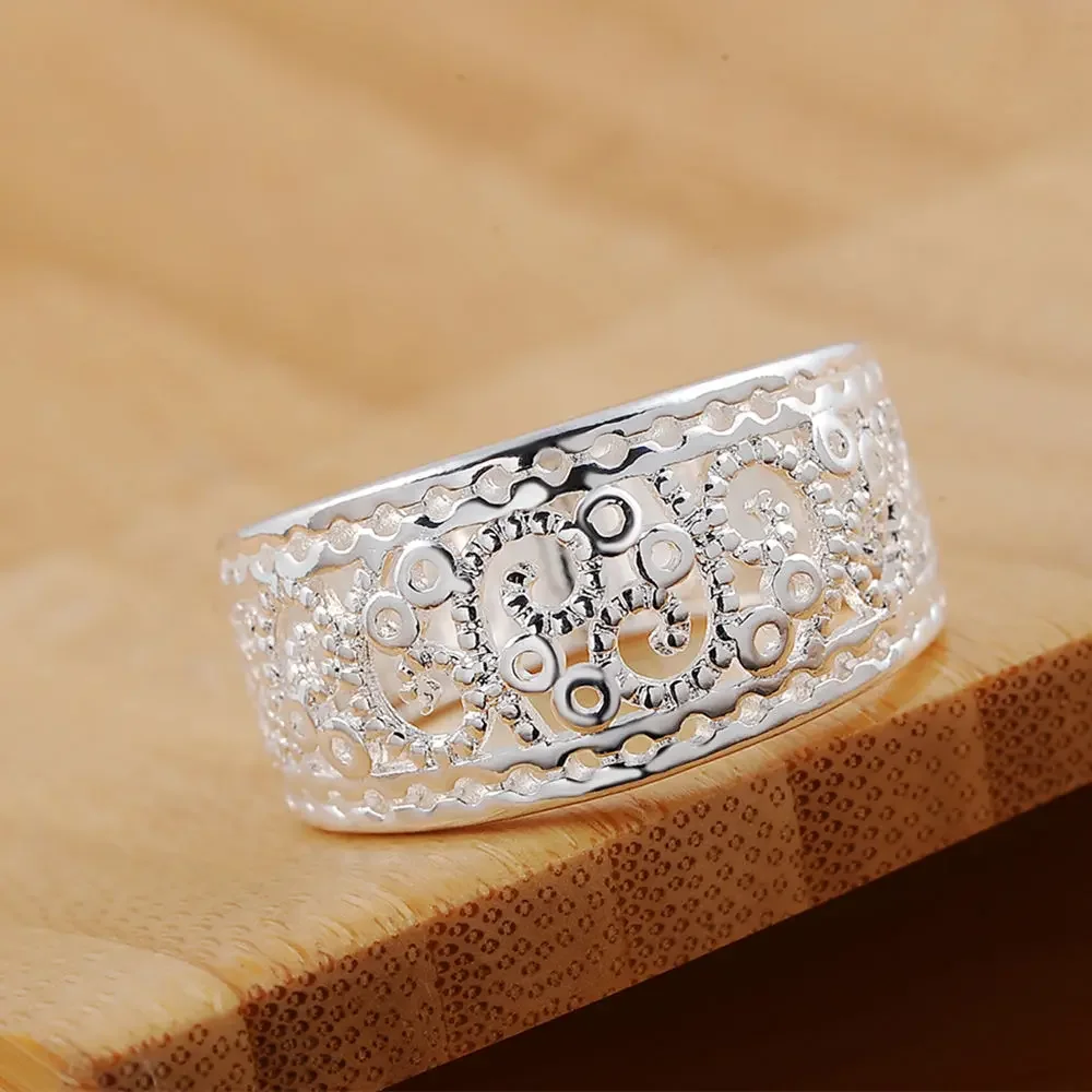 Venta al por mayor, anillo bonito de Plata de Ley 925 con dijes para mujer, regalo de fiesta de boda, clásico de lujo