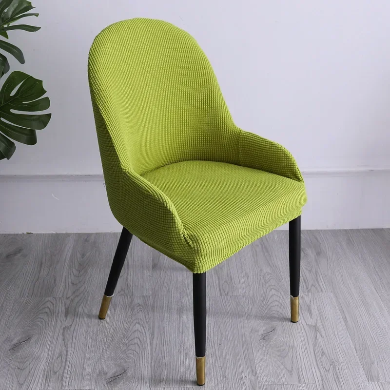 Modern Curved Shaped Semi Circular Dining Table and Chair Covers Integrated Backrest Simple and Elastic Chair Cover