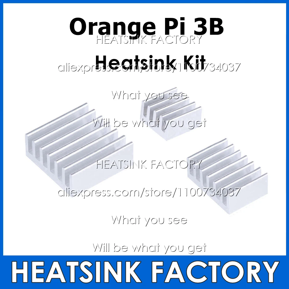 

3pcs oneset DIY Aluminum Heatsink Kit With Thermal Adhesive Tape Copper Heatsinks With Pad Apply for Orange Pi 3B