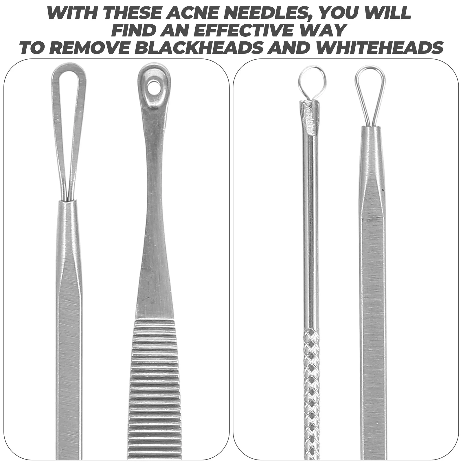 

1 set Blackhead Wear Resistant Acne Needle Tools Pimple Extractor Kit Stainless Steel Acne Needle Skin Care Reusable Household