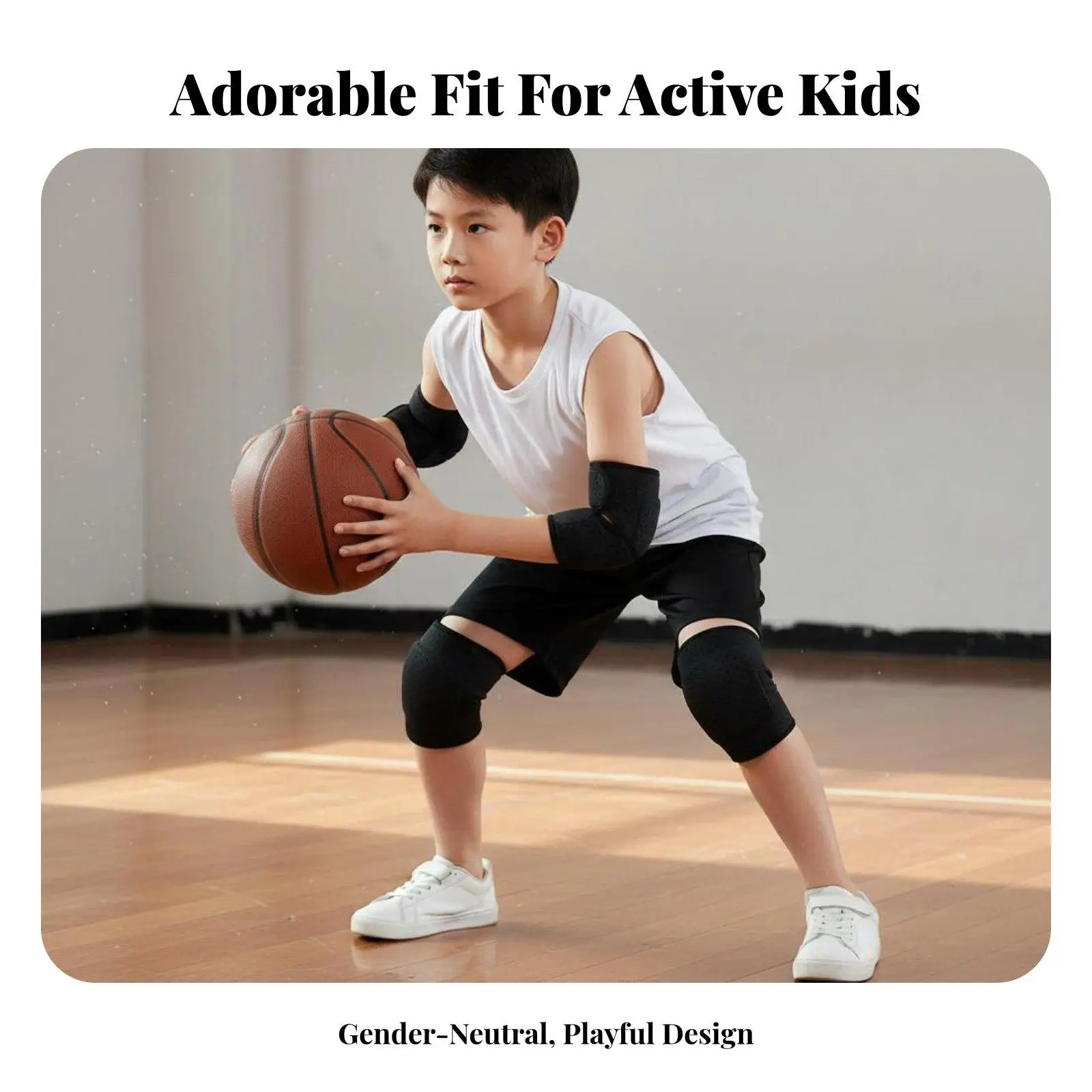 Kids Knee and Elbow Pad Set Breathable children's Guarding Sports Gear Versatile Kids Guarding Gear Set for Children, Girls,